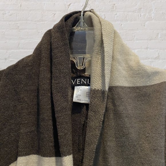 VENUS -- Cardigan, MultiColor/Earthtones Long Sleeve Patchwork w/Butterfly Hem - Picture 7 of 11